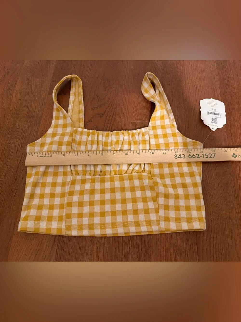 NWT Altar'd State Yellow Gingham Two Piece Set Crop Top Mini Skirt Co-Ord S - Picture 16 of 16